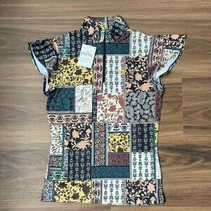 Kastel Denmark - Flutter Sleeve Sun Shirt - Patchwork - XS